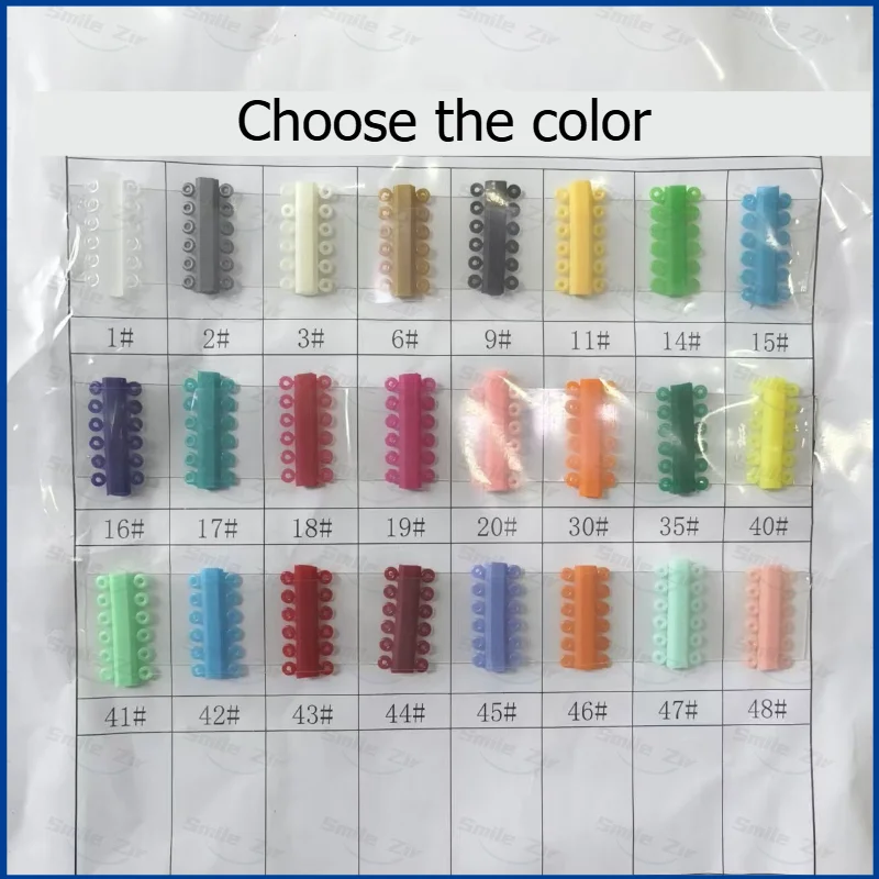 40Sticks Dental Teach Orthodontic Material Dental Orthodontic Elastic Ligature Ties Colorful Bands for Dentistry Brackets Braces