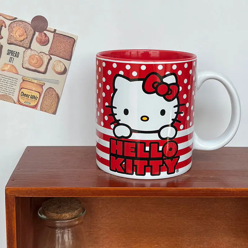 

550Ml Large Capacity Kawaii Sanrio Hello kitty Water Cup Cute Cartoon Mug Ceramic Milk Cup For Women Kitchen Aupplies Home Decor