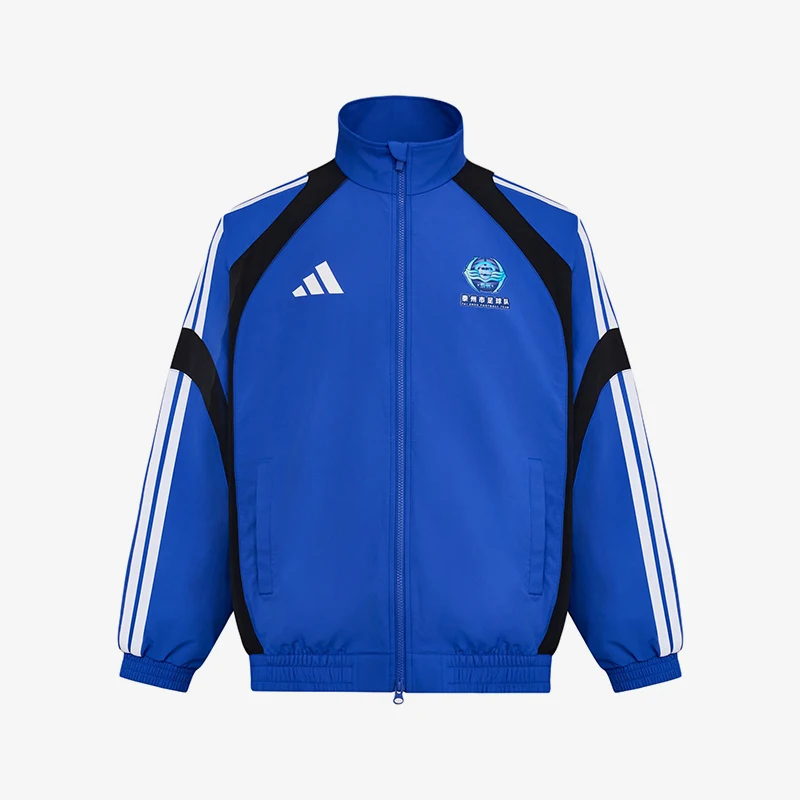 Adidas genuine men's and women's blue black jacket stand collar casual sports jacket LG1980