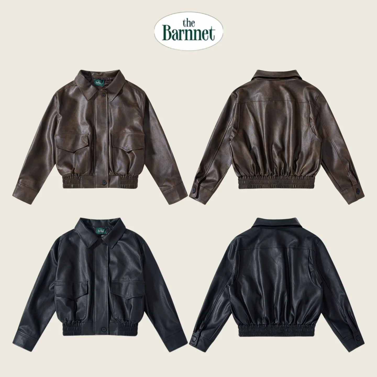 Thebarnnet Korea Leather Jacket Women's New Vintage Oversized Distressed Jacket