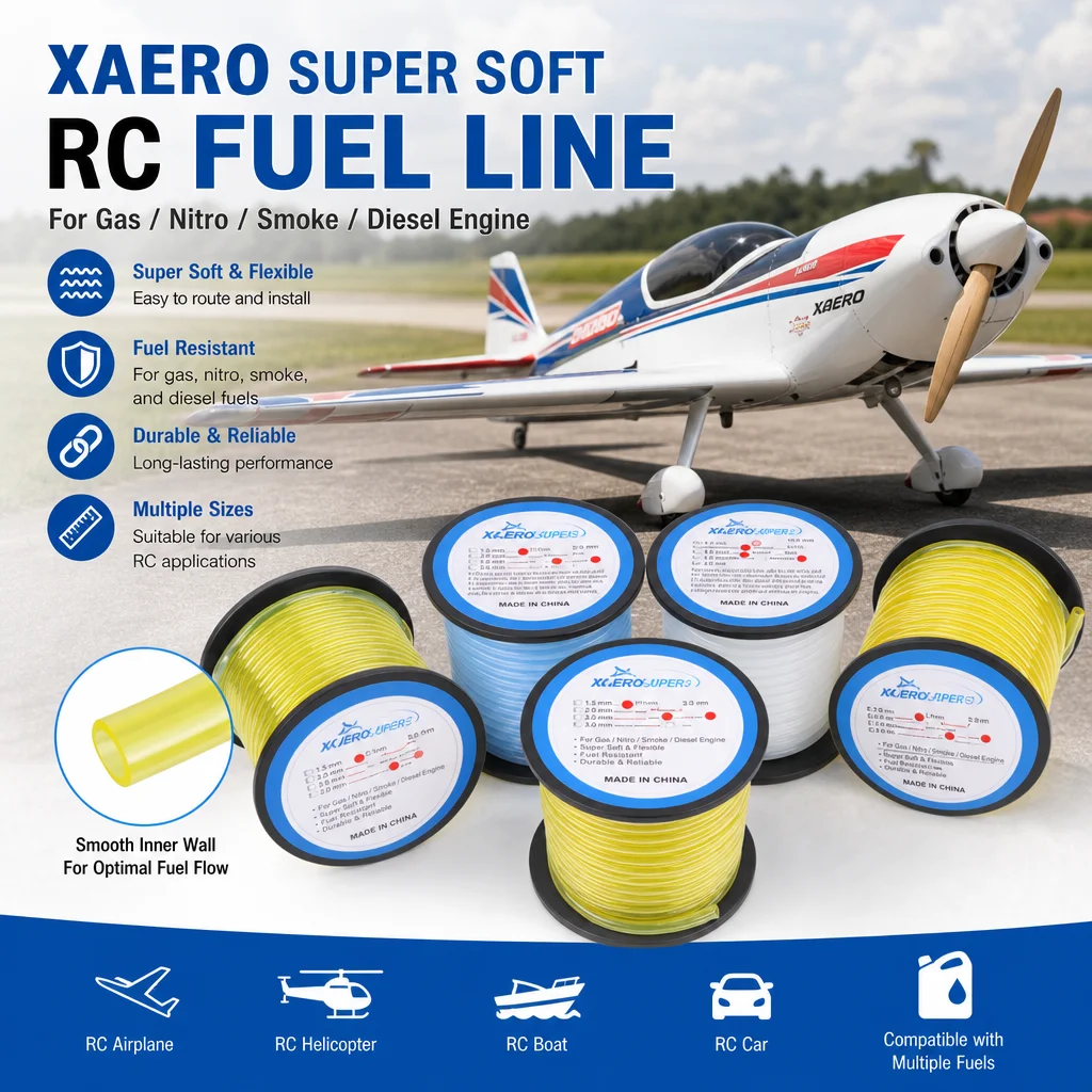 

XAERO Super Soft RC Fuel Line for Gas Nitro Smoke Diesel Engine Fuel Resistant Tube for RC Airplane