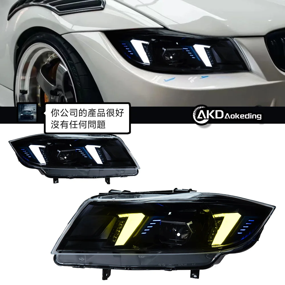 2 PCS Car Styling LED Head Lamp for BMW E90 Headlights 2005-2012 M3 316i 320i 318i 323i 3 Series LED Headlight Upgrade to snake