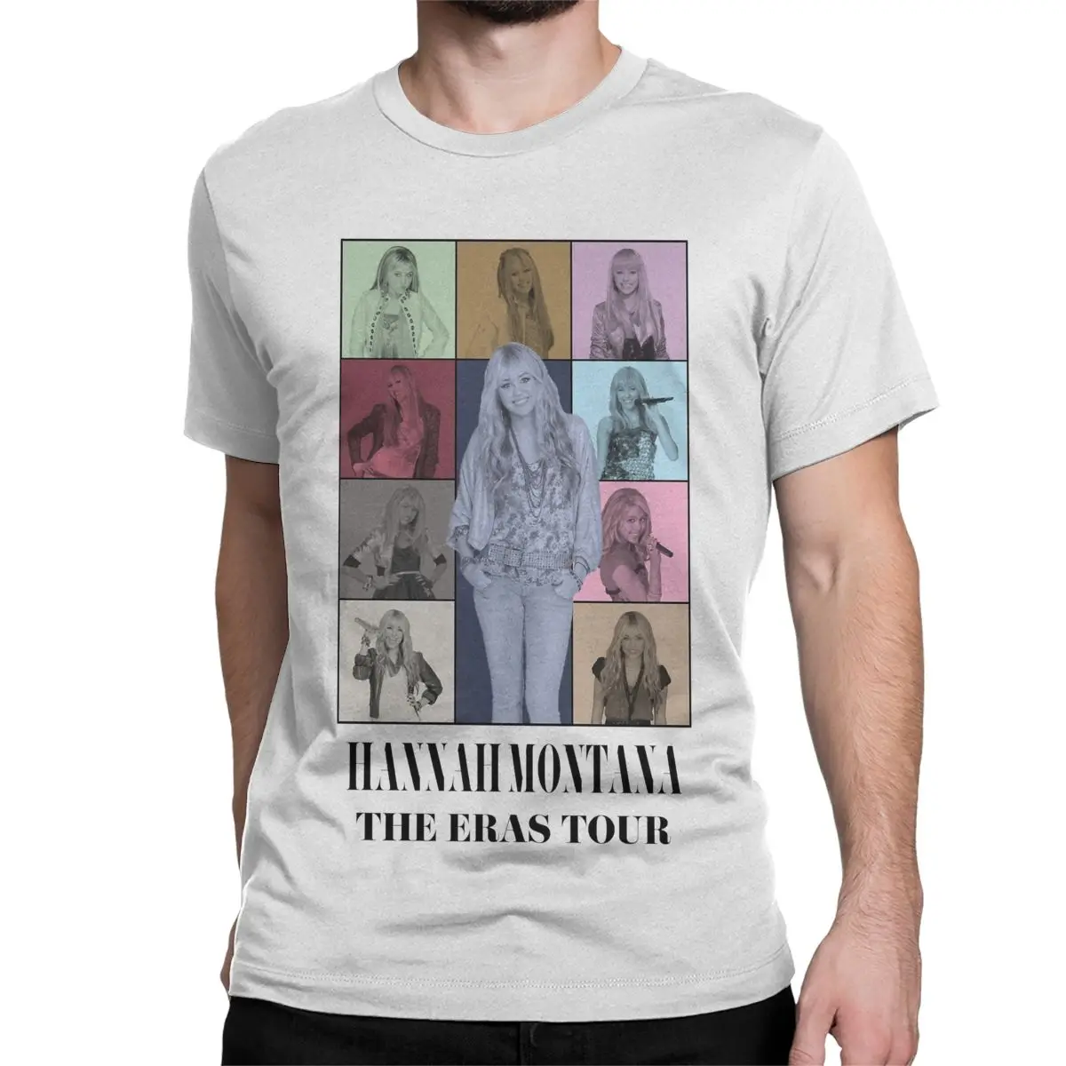 Men Women T-Shirt Hannah Montana The Eras Tour Novelty Cotton Tee Shirt Short Sleeve T Shirt O Neck Clothes Party