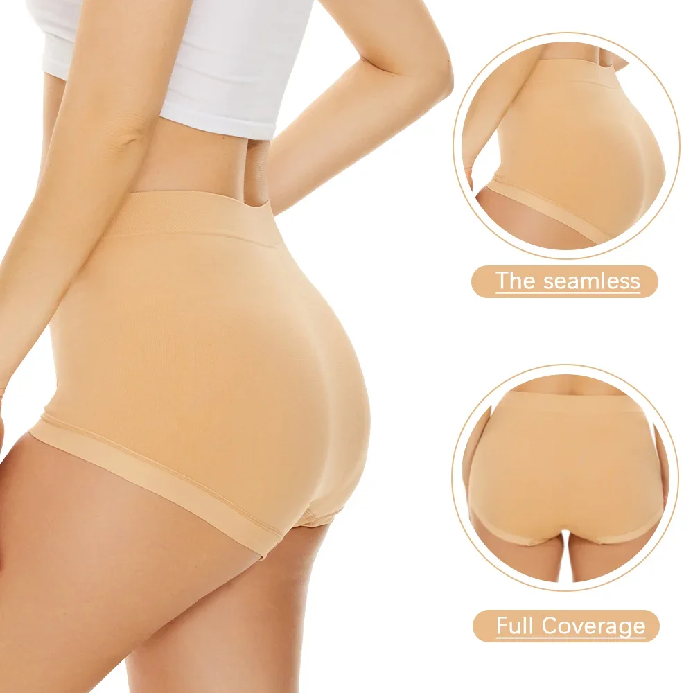 5Pcs/Set Women Cotton Seamless Panties Sexy Lingerie Underwear Female Full Coverage Breathable Solid Color Underpants for Girls