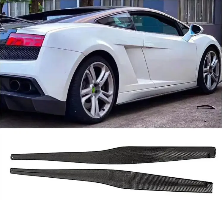 For Lamborghini Gallardo LP550 LP560 LP570 2004-2013 Real Carbon Fiber Side Skirts Diffuser Spoiler Body Kit lip Cover