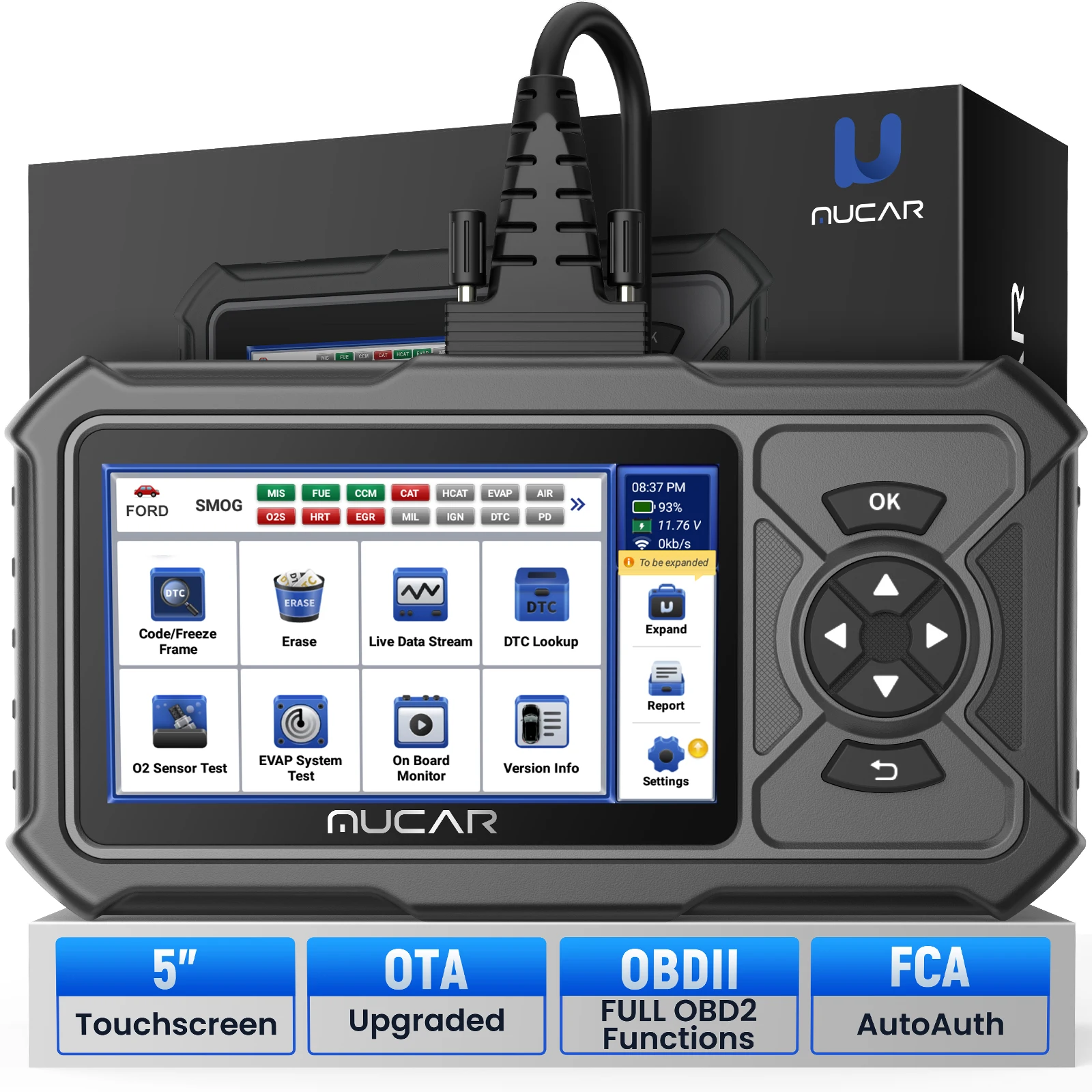 

MUCAR CDE900 PRO OBD2 Scanner Diagnostic Scan Tool, Full OBDII Car Code Reader with Multiple Add-on Software Car Scanner 32G ROM