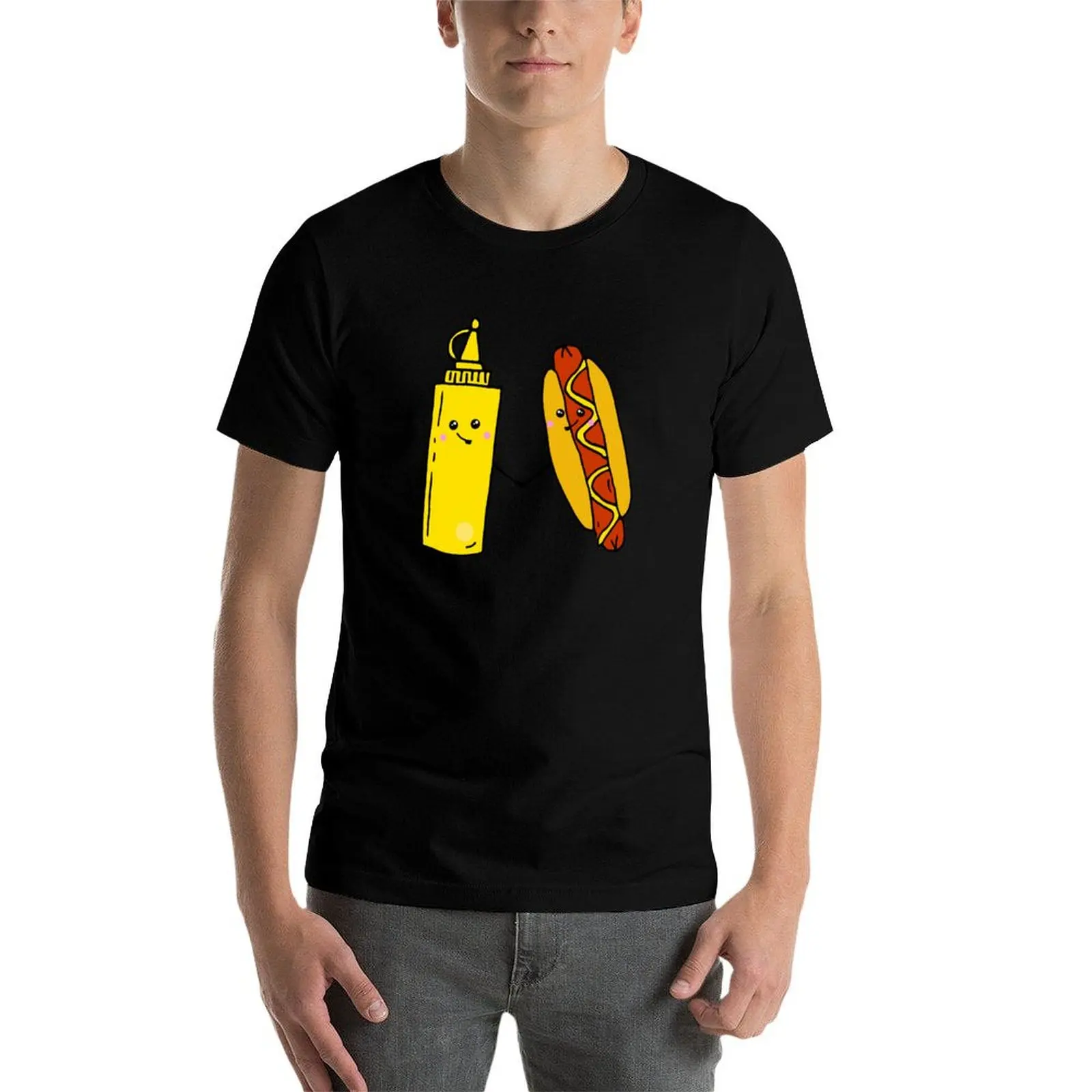 

Hot Dog and Mustard Food Love T-Shirt graphic t shirts for man t shirts for man pack white anime t shirts oversize T-Shirt