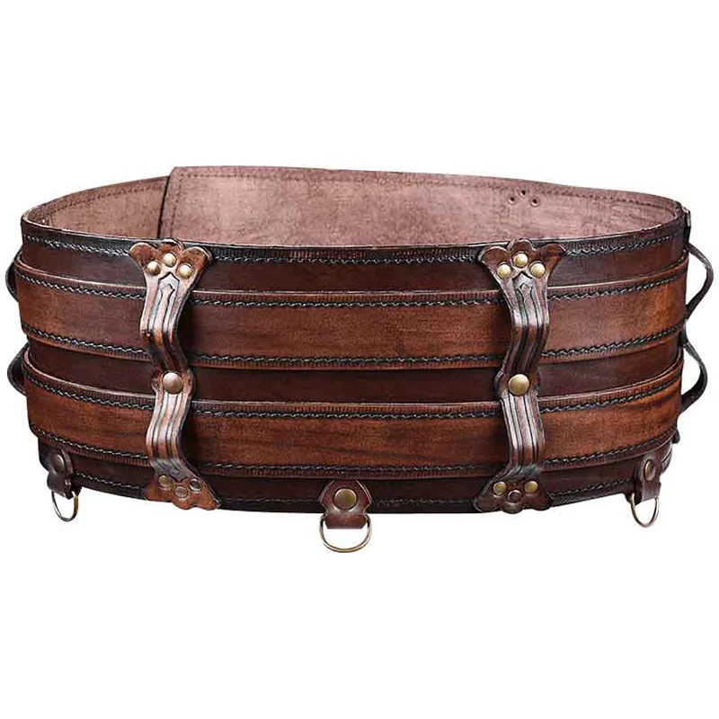 Ceinture de harnais en cuir Viking pour hommes et femmes, accessoire de taille à Double sangle celtique, ceinture Steampunk pour hommes et femmes