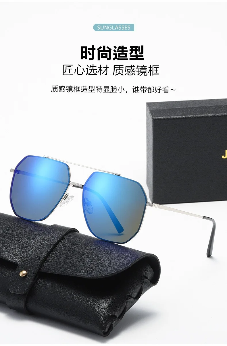 Sonnenbrille mit Metallrahmen für Herren, hochauflösende Unisex-Sonnenbrille, Angeln, Sonnenschutz, Uv400, Sommerbrille, Spiegellinsen, Schutzbrille – Detail 12