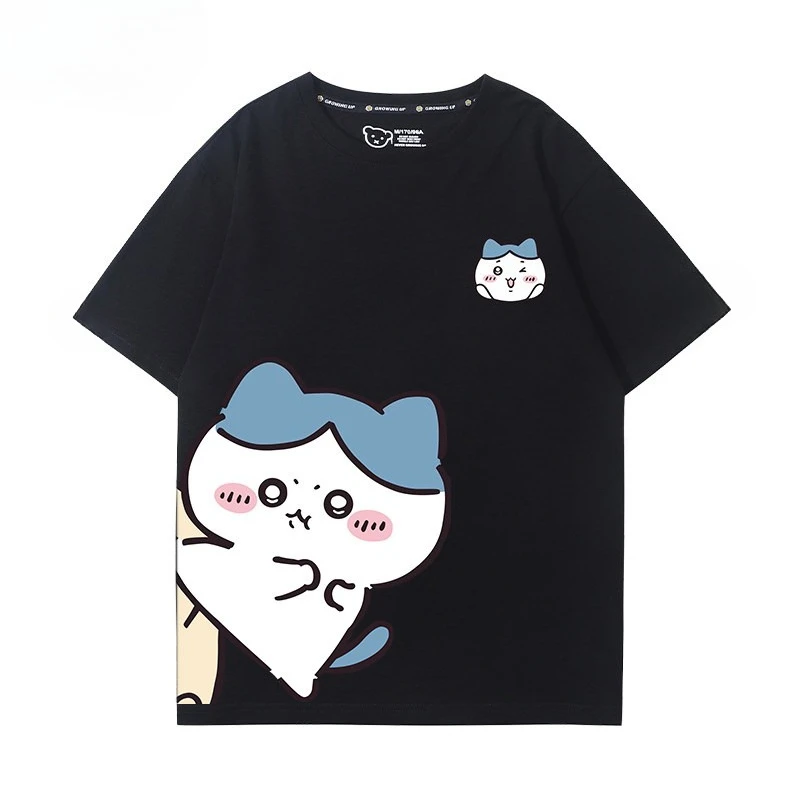 Chiikawa Weiches Niedliches Anime-Charakter T-Shirt für Männer und Frauen, Locker Geschnittenes Lässiges Sommer-Kurzarm-Shirt mit Rundhalsausschnitt, Harajuku Streetwear Alltags-Oberteil – Detail 8