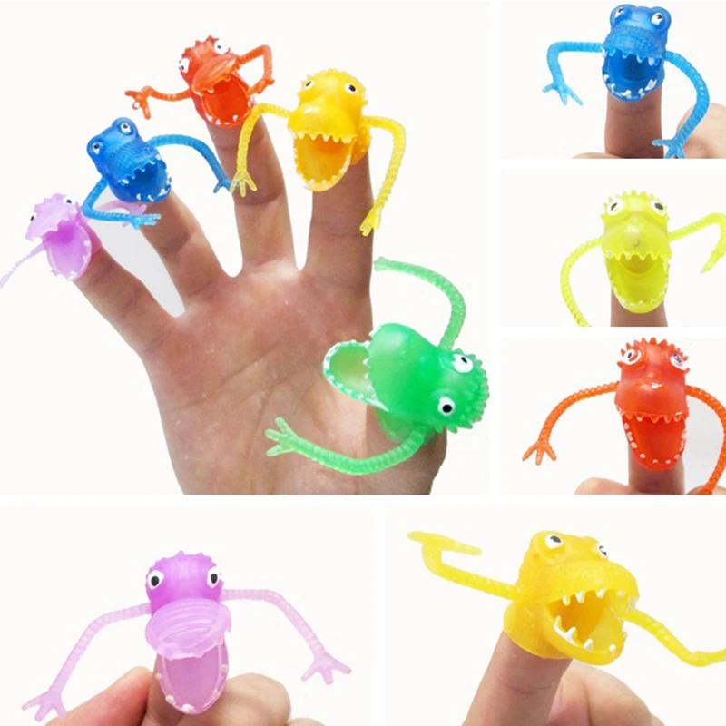 10PCS Novelty Plastic Dinosaur Finger Puppet Finger Cots Storytelling Mini Funny Dinosaur Finger Cot Kids Pinata Party Gift Toys