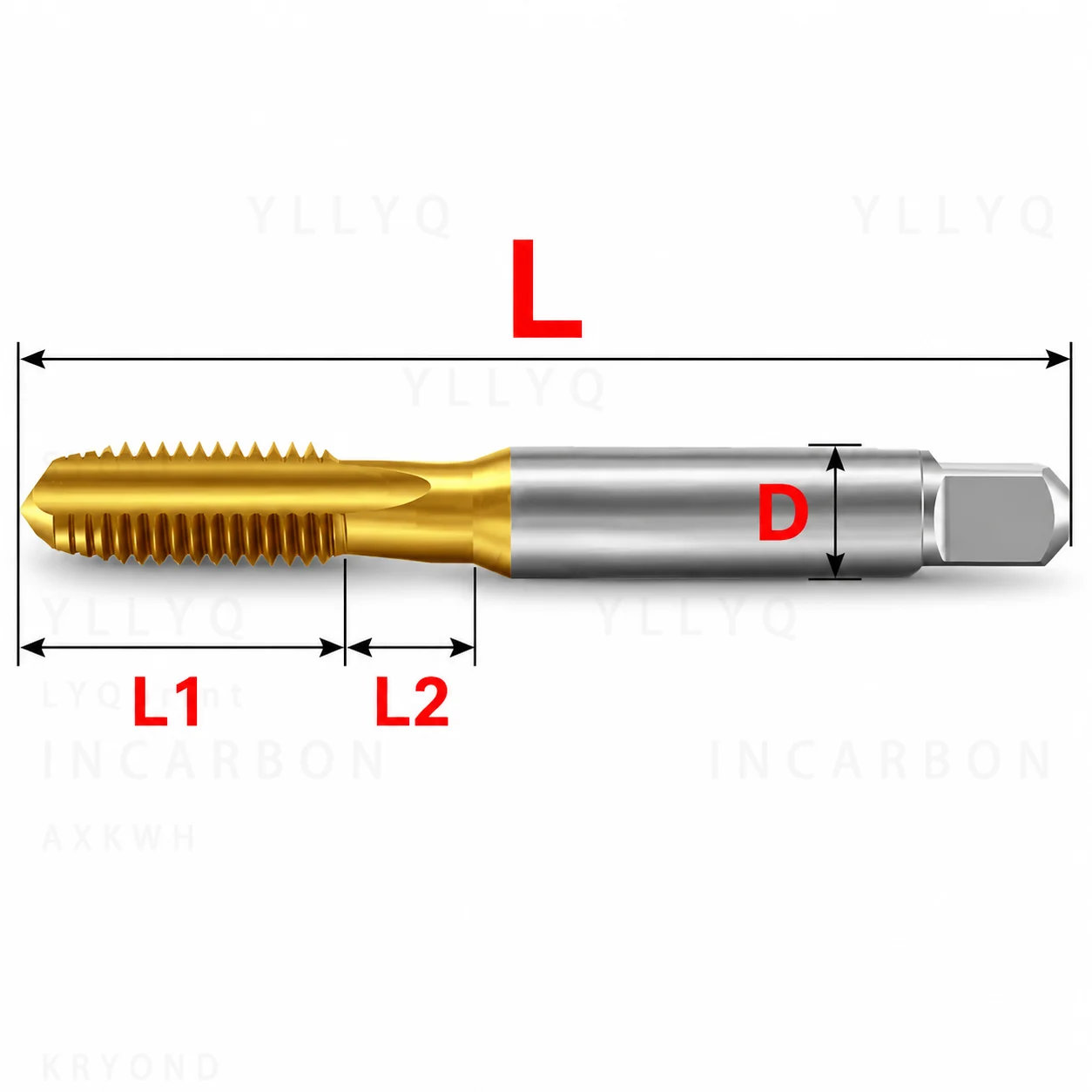 HSSE M35 JIS Standard Hand Tap White TiN Coated M1 M1.2 M1.4 M1.6 M2 M2.5 M3 M4 M5 M6 M8 M10 M12 M16 Thread Tap Tool