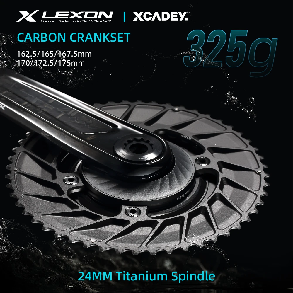 LEXON 325g レーシングカーボン クランクセット 165-175mm 24mm チタン