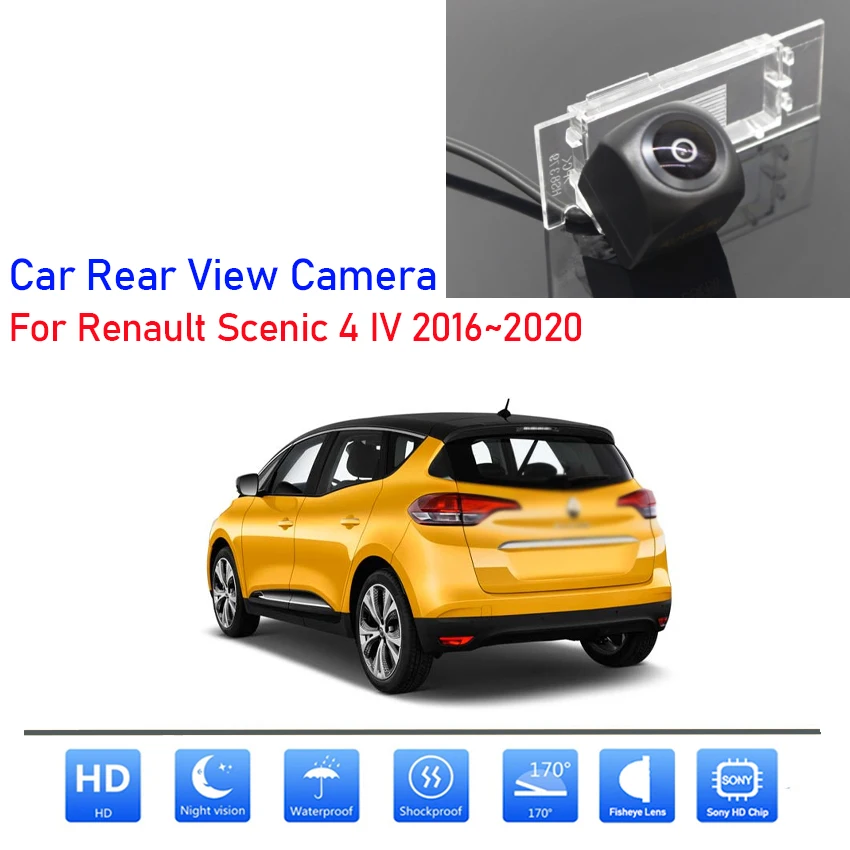 

Rear View Camera For Renault Scenic 4 IV 2016 2017 2018 2019 2020 CCD Full HD Night Vision Backup Reverse Parking Camera