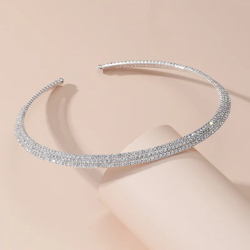 TREAZY Delicate Micro Rhinestones Choker Necklaces for Women Sparkling Crystal Collar Neck Chain Necklace Wedding Jewelry Gifts