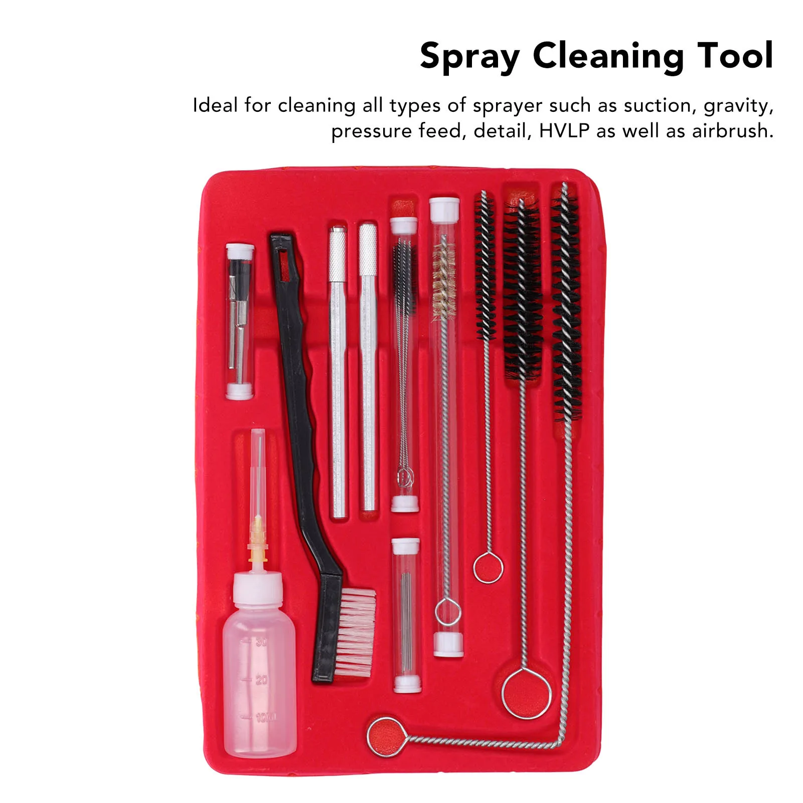 Airbrush Cleaning Tool Effective Clean  Exquisite Workmanship Practical Spray Cleaning Kit Functional for Gravity Sprayer