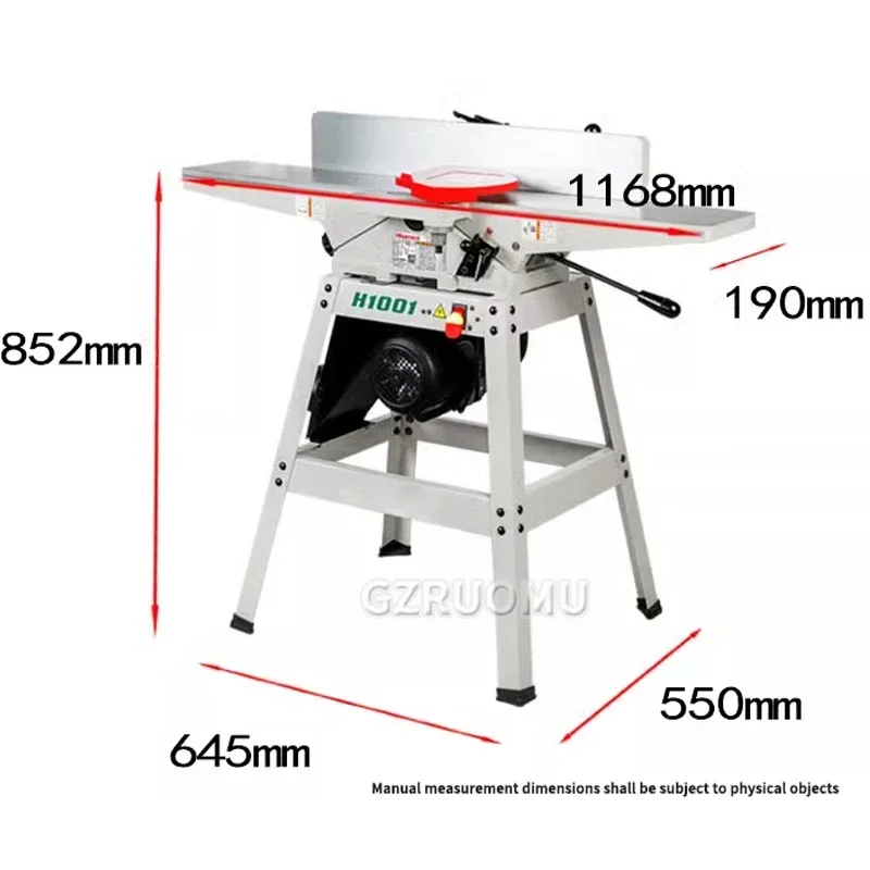 6 Inch Tabletop Jointers Woodworking Benchtop 1250W Jointer Planer with Heavy Duty Stand For Wood Cutting Thickness Planer