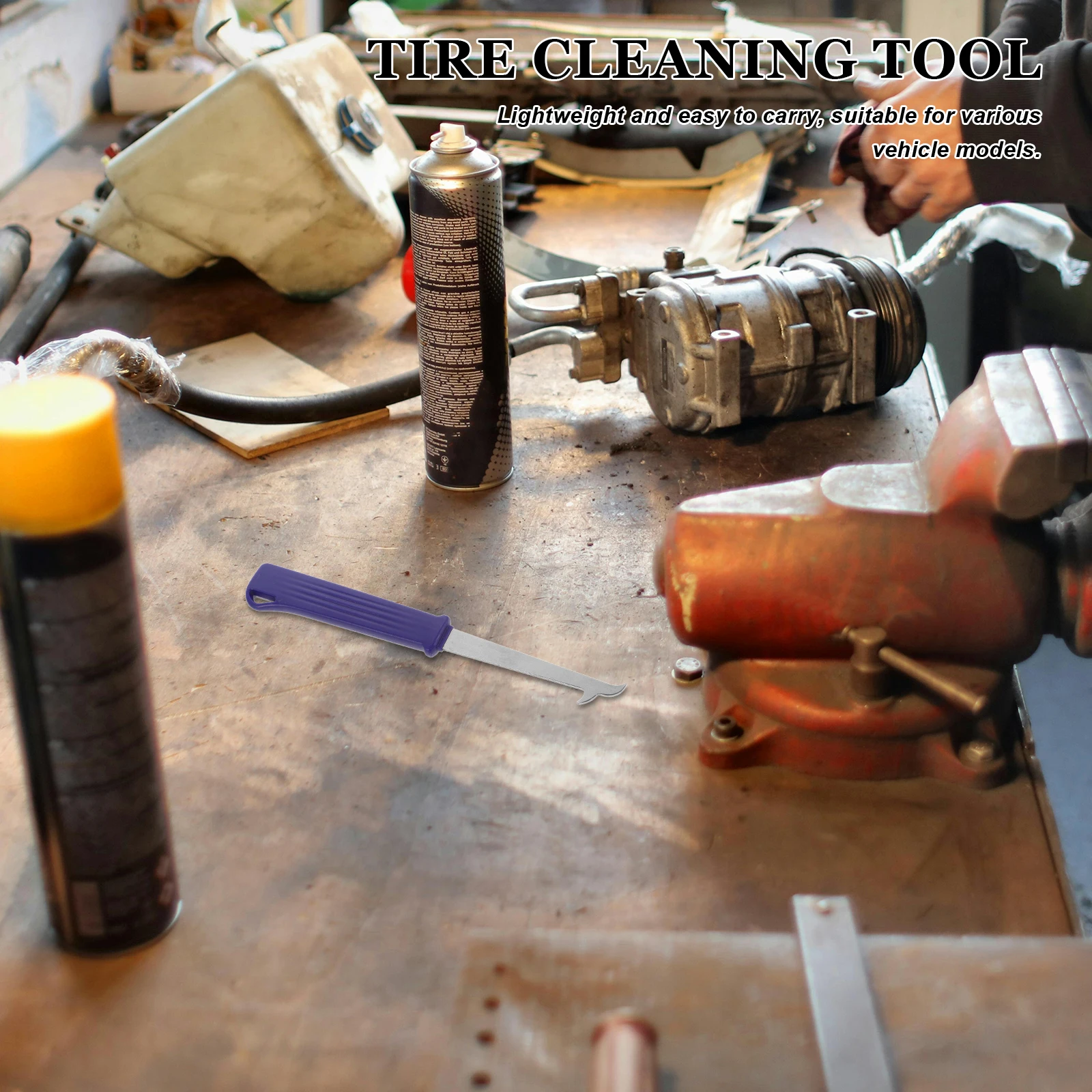 

Tire Cleaning Hook Multifunctional Sturdy Alloy Stone Remover Car Tire Maintenance Tool Vehicle Gravel Removing Tool