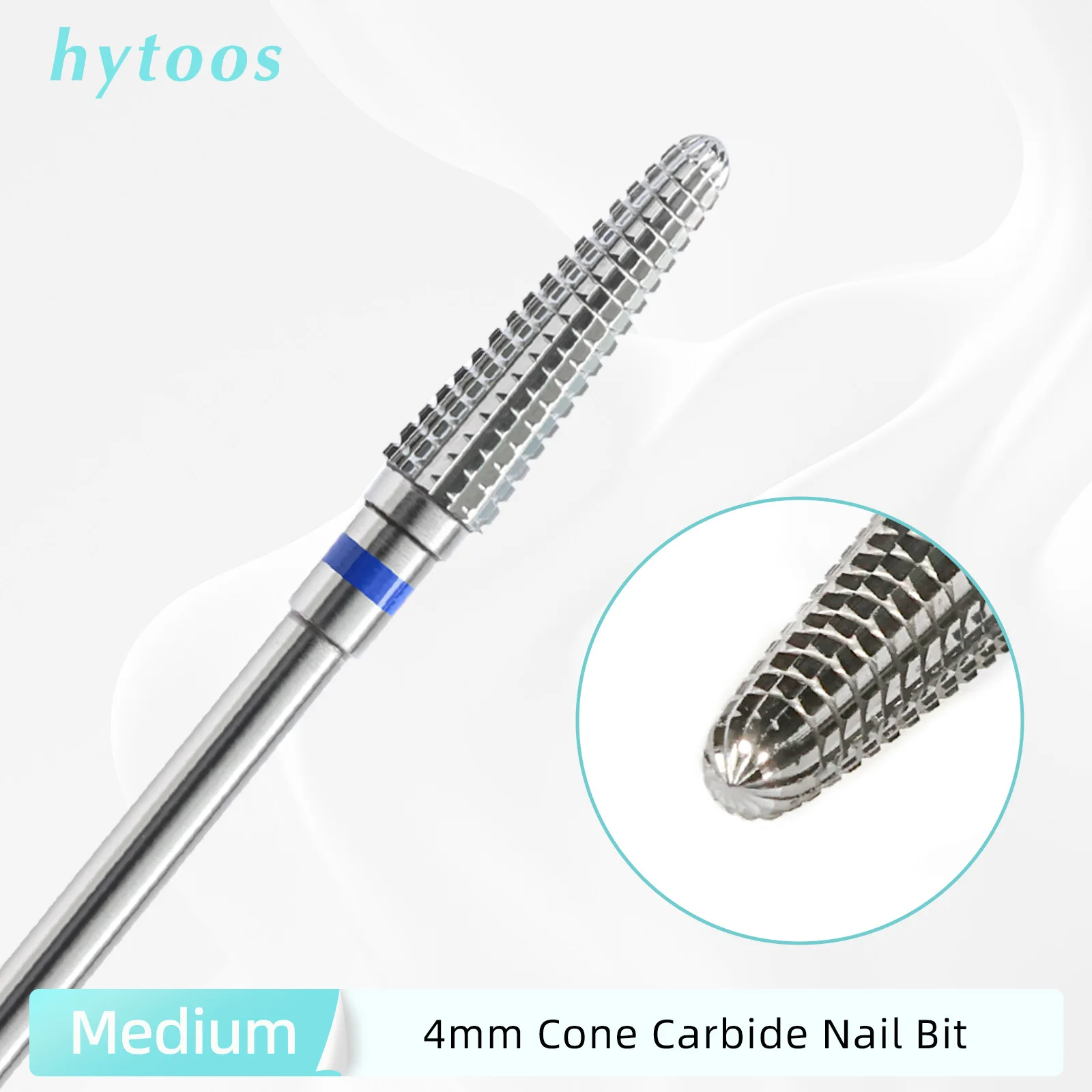 Hytoos cone cutícula prego broca corte reto cônico carboneto prego bit manicure gel polonês removedor brocas elétricas acessórios