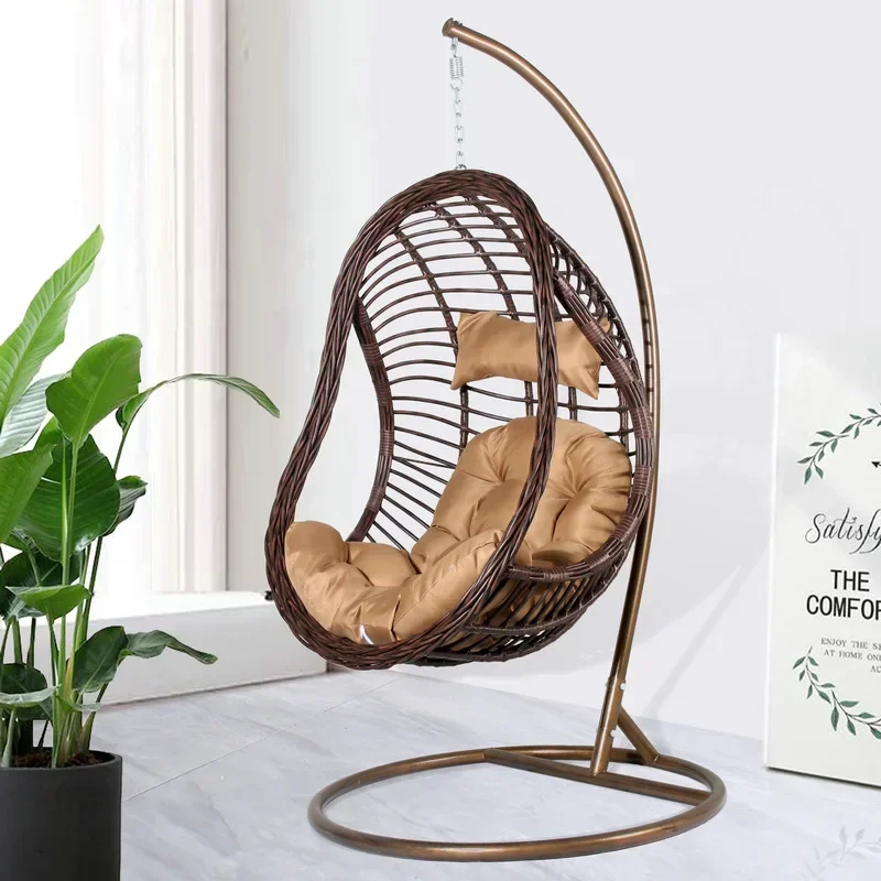 

Single thick rattan hanging basket indoor living room hanging casual swing