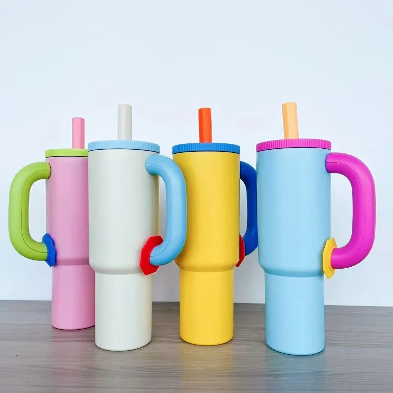 

40oz stainless steel straw insulated cup 304 large capacity hot cup ice cup with handle elegant insulated coffee cup