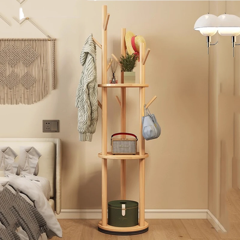 Wooden Clothes Coat Racks Space Saving Open Nordic Corner Shelf Coat Racks Garment Hallway Porte Manteau Entrance Hall Furniture
