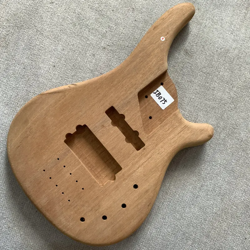 IB075 Active Pickups Electric Bass Body in Natural Color Solid Redwood No paints Unfinished Wood Damages And Scratch