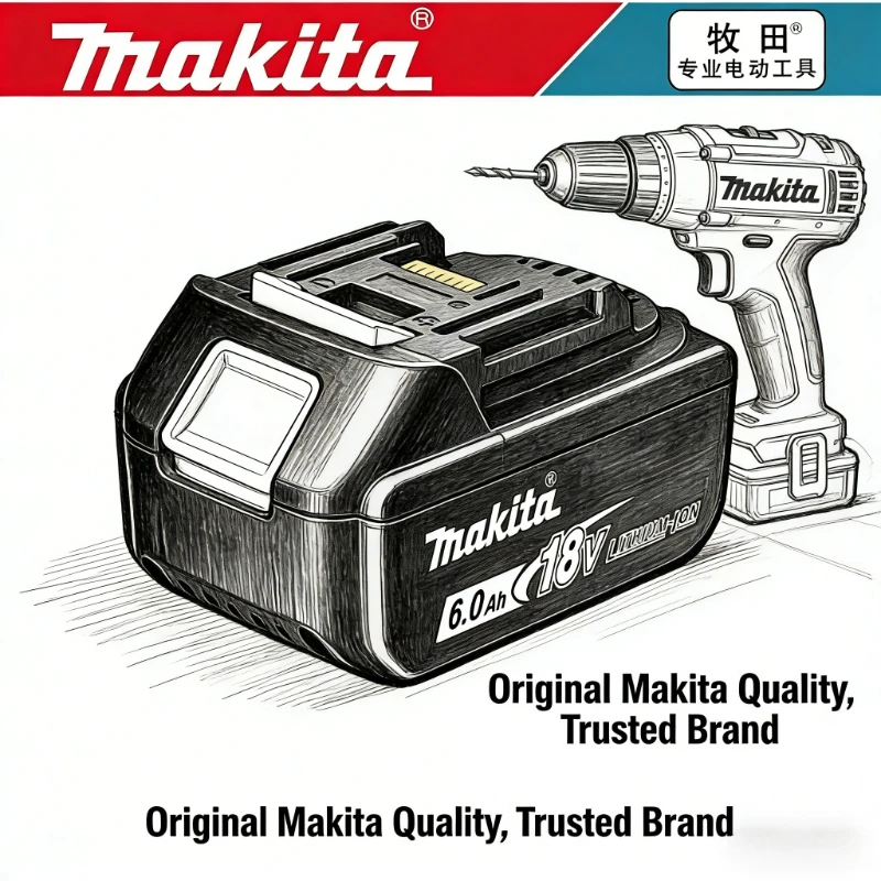 

Makita Original DC18RC Li-ion Battery Charger With LED Display 18V BL1860B BL1850B DC18RC Electric Power 3A Charging