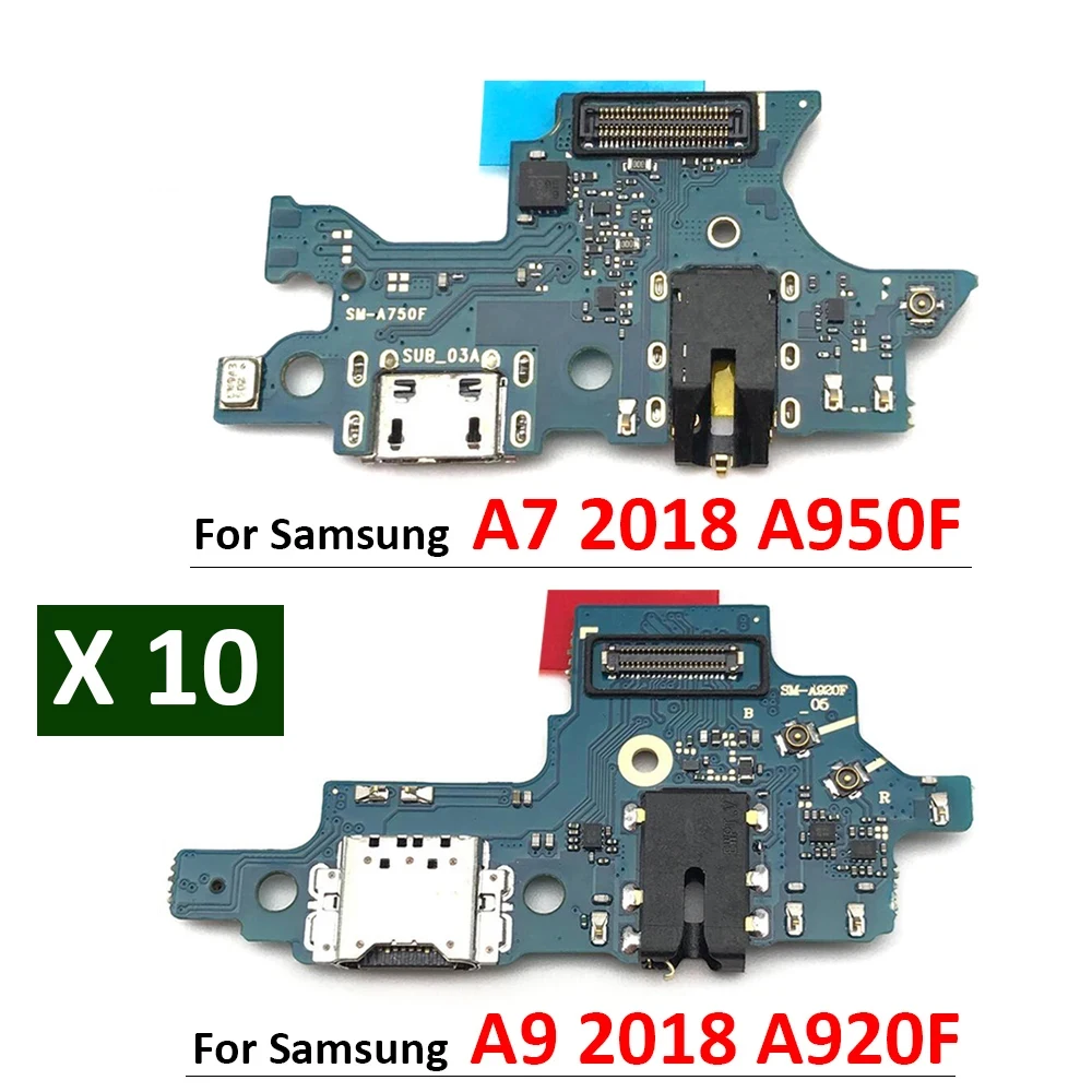 

10Pcs，Dock Connector Micro USB Charger Charging Board Port Flex Cable For Samsung Galaxy A7 2018 A750 / A9 2018 A920