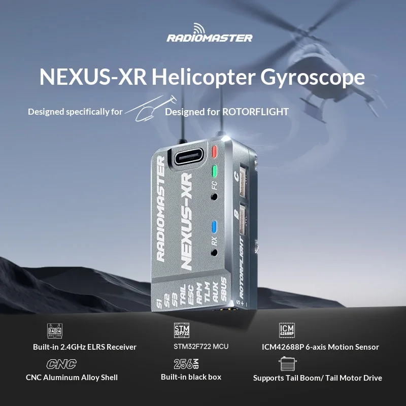 Radiomaster Nexus Xr Helicopter Gyroscope With Built-In 2.4ghz Expresslrs Receiver Xr Gyroscope