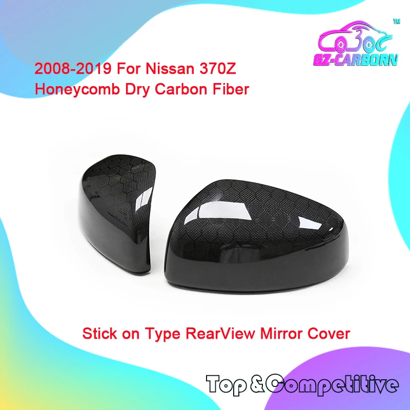 

2008-2019 для Nissan 370Z, крышка зеркала заднего вида, добавленная на стиле, 3K саржа/кованая/сотовая сухая крышка бокового зеркала из настоящего углеродного волокна
