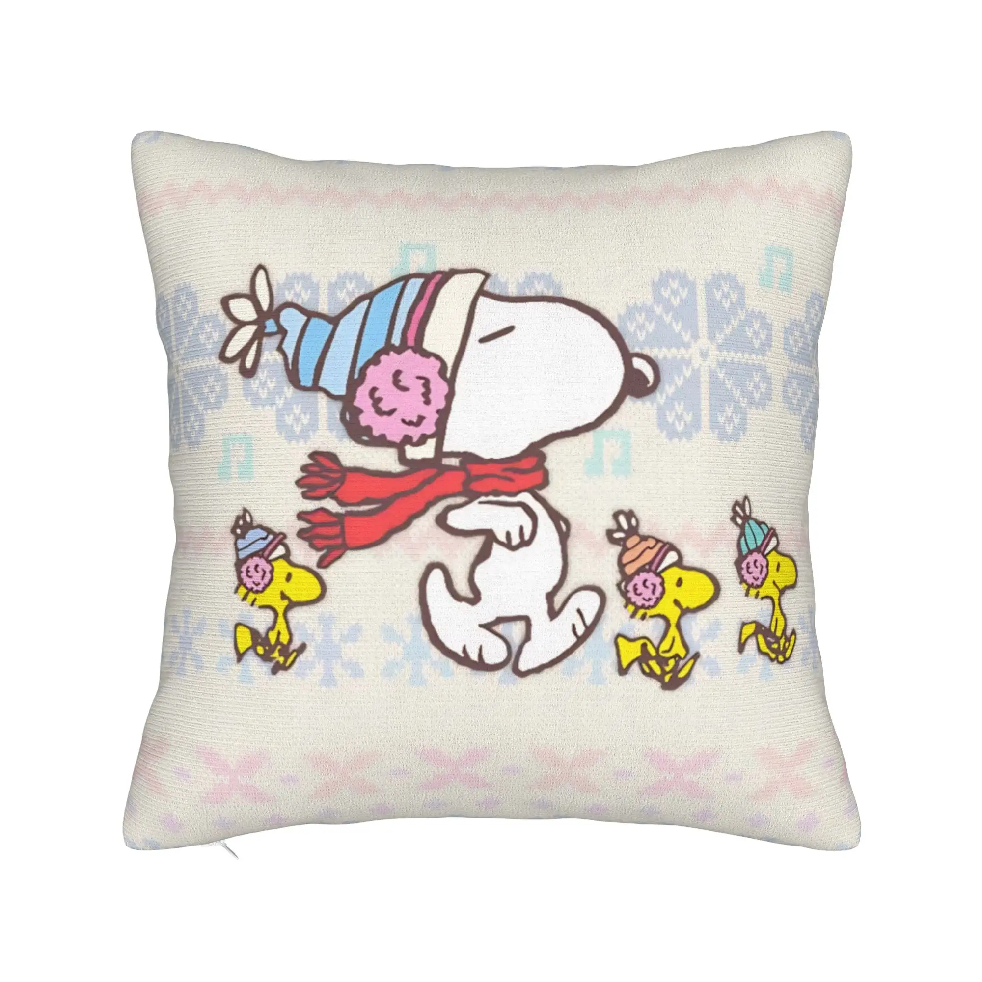 S-Snoopys Xmas Christmas Tree Square Pillowcases Polyester Sofa  Cushion Case Cool Decor Throw Pillow Case 40*40
