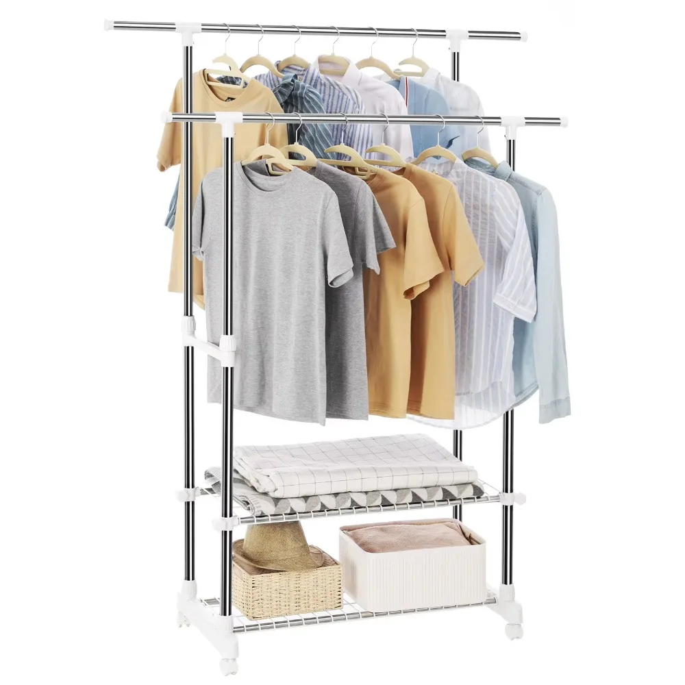 

SONGMICS нестандартный размер вешалка для белья из нержавеющей стали выдвижная сушилка для одежды веревка домашняя стойка для хранения одежды витрина