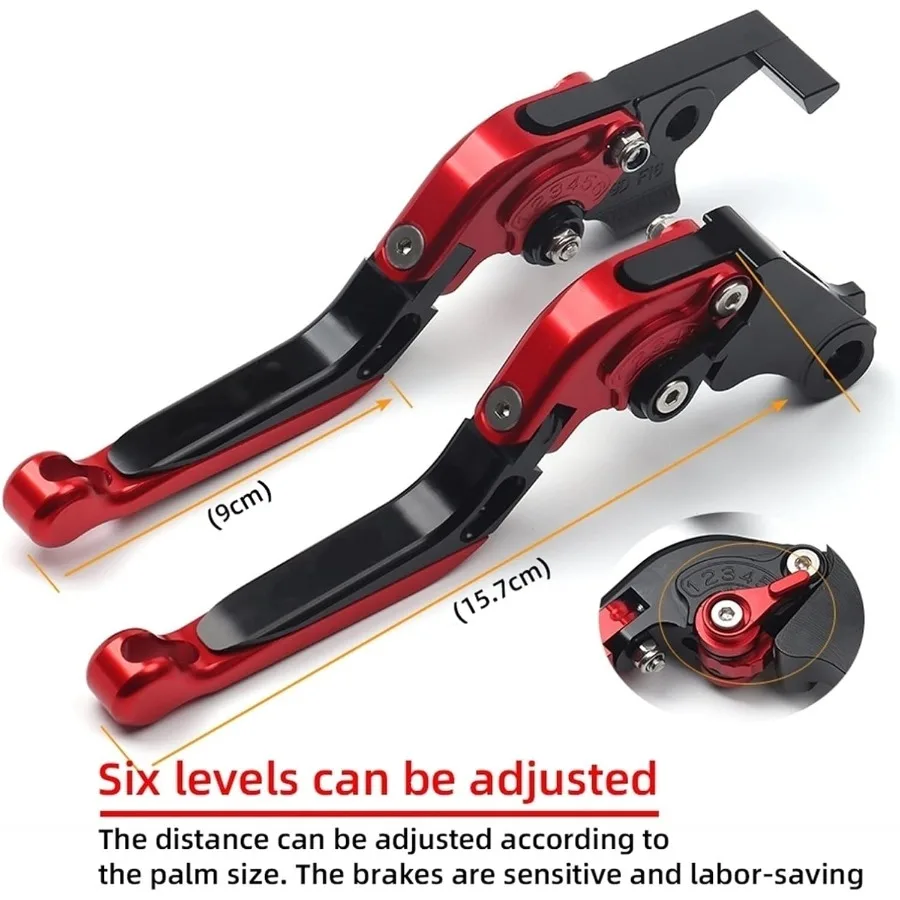 Palancas de freno y embrague plegables ajustables para motocicleta Yamaha VMAX 1200 1985-2008 con empuñaduras de manillar mecanizadas CNC y personalizadas