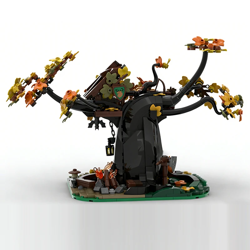 Medieval Castle Model MOC Building Bricks Hiding Place In The Forest Modular Technology Children Holiday Gifts Assemble Toy Suit