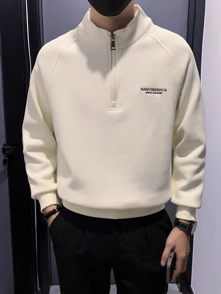 

Теплые толстовки на флисовой подкладке для мужчин, без бренда, роскошные эстетические уличные топы, простое эмо-приветственное предложение с мужским пуловером на молнии