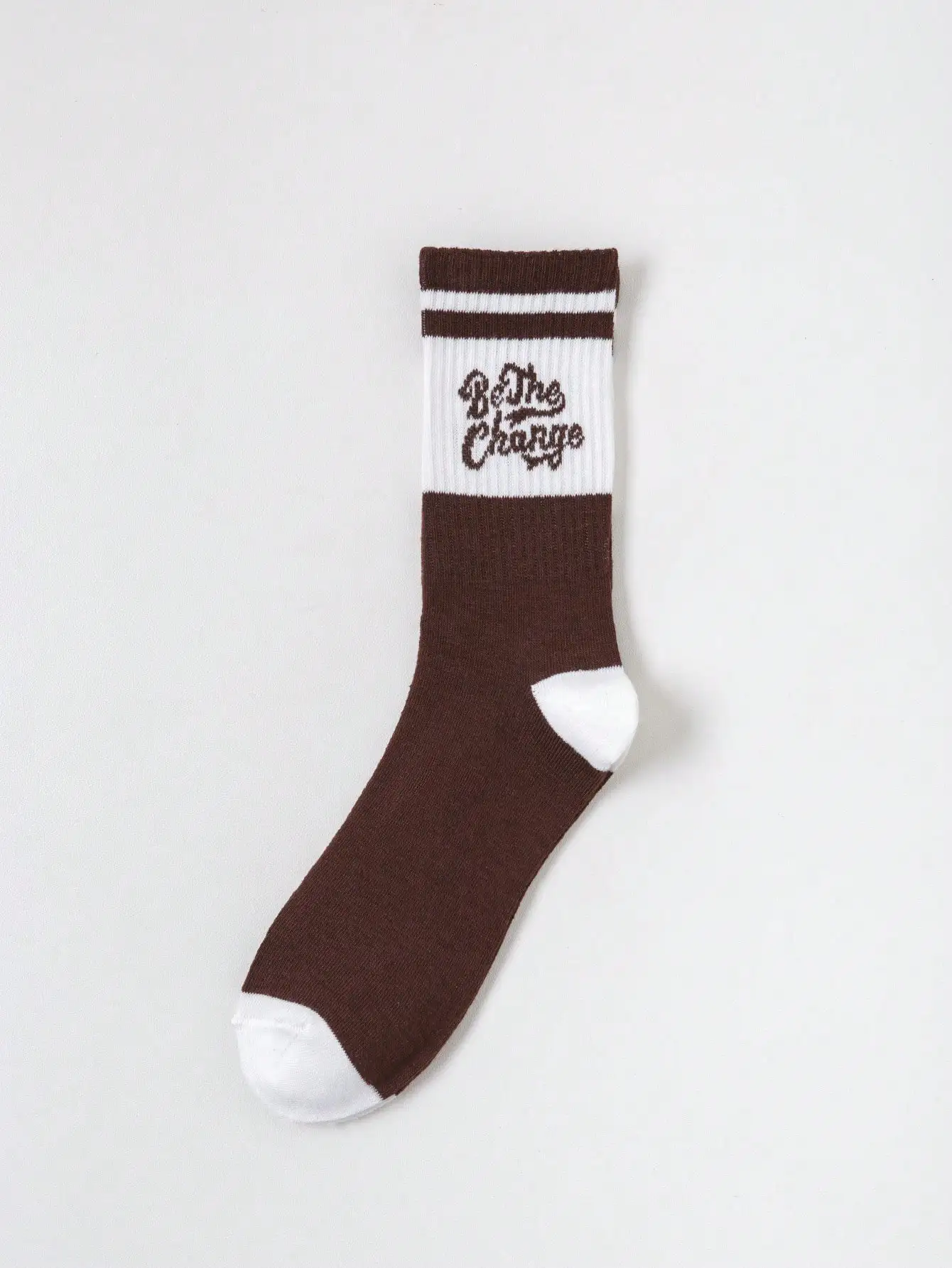 5 Pairs/sets Of Men's Spring and Summer Coffee Color Letter Graffiti Pattern Mid-tube Socks Combination Suitable for Daily Use,