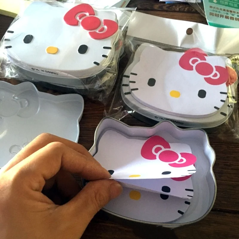 

Cute Hello Kitty Iron Box Cute Cartoon Convenience Sticker Box Tin Metal Storage Small Square Box Holiday Gift Women Accessories