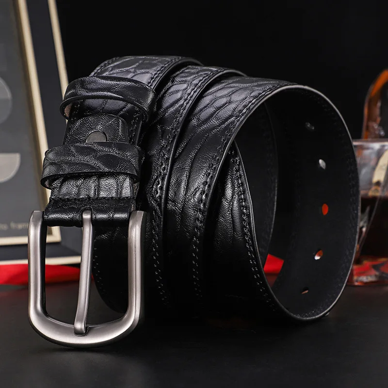 

Luxury Men's Leather Needle Buckle Belt Foreign Trade Model Genuine Belt Casual and Versatile Belt Manufacturer Wholesale Belt