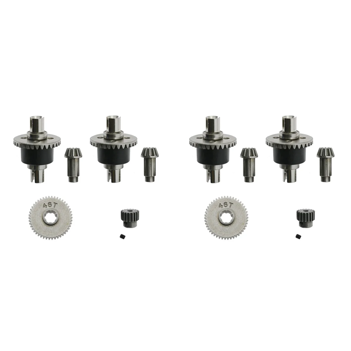 

4x Metal Differential and Gear Set for SCY 16101 16102 16103 16201 Pro 1/16 Brushless RC Car Upgrades Parts Accessories