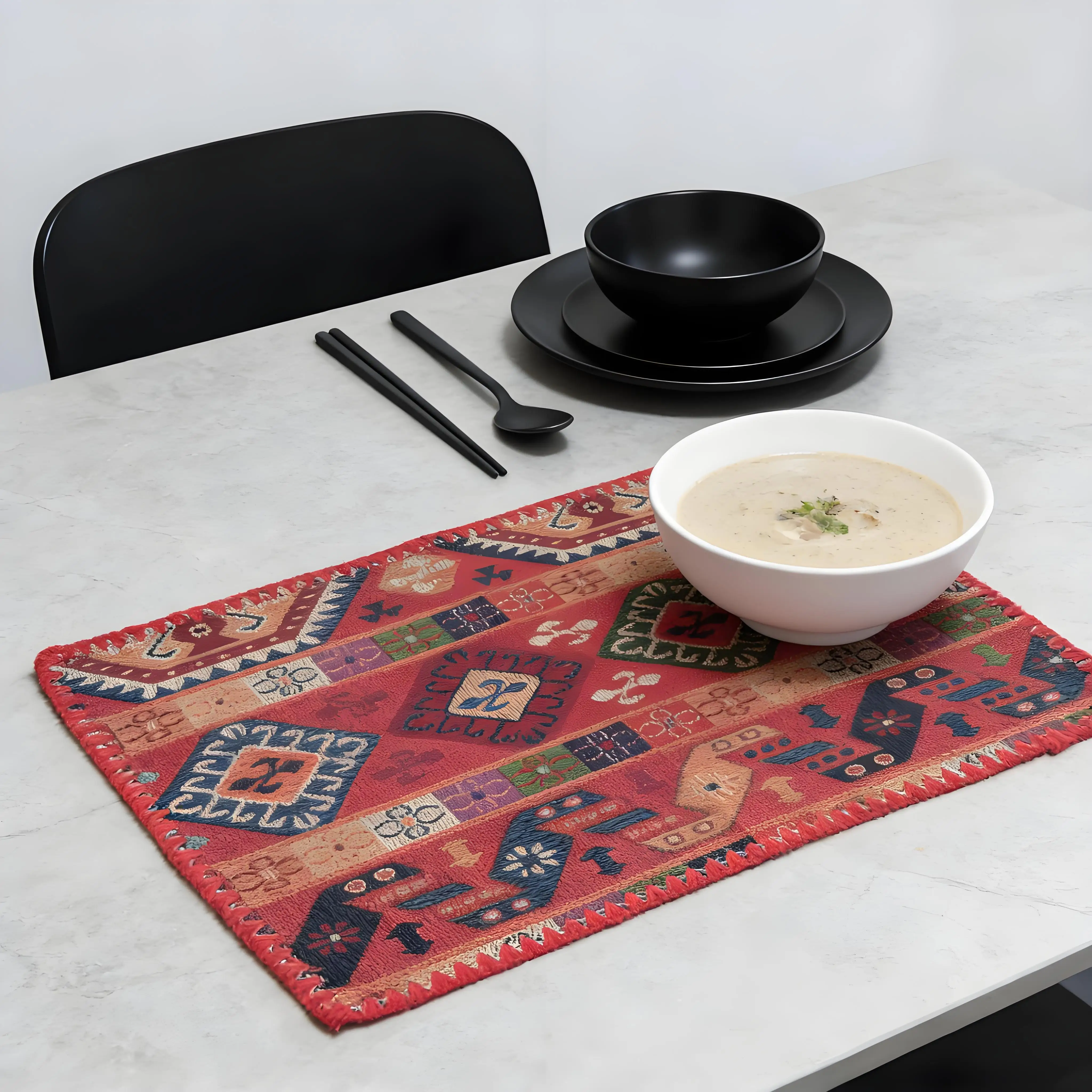 Washable & Reusable Placemats for Dining Table Cloth Place Mats for Farmhouse Kitchen Tabletop Cotton Table mats 12 x 18 Inch