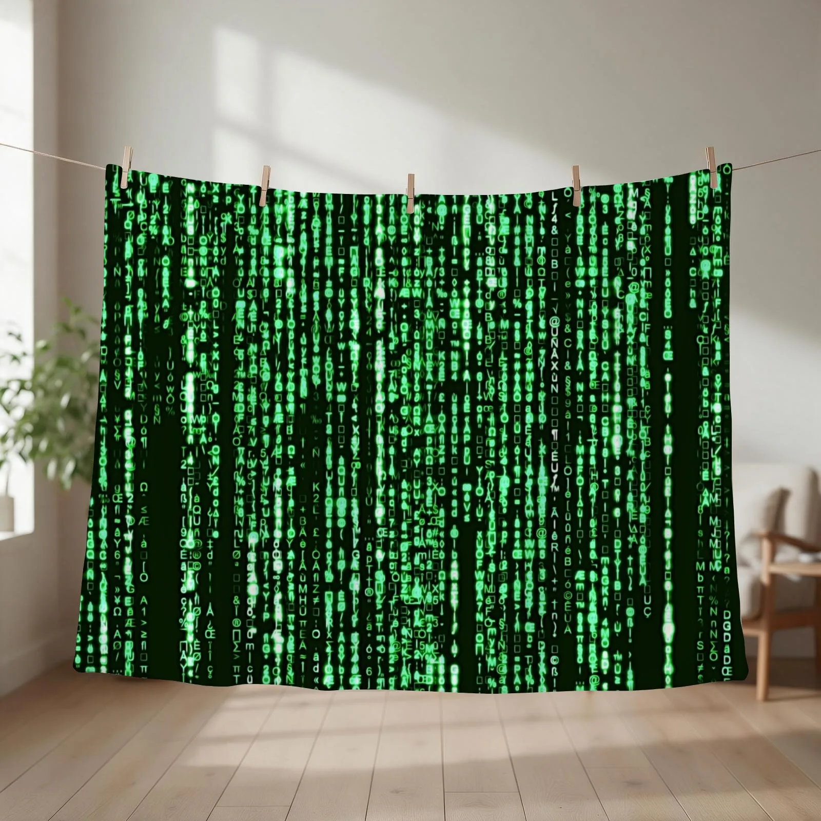 The matrix code owns you Throw Blanket couch cozy soft plush fuzzy picnic outdoor blanket