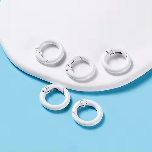 5Pcs/Lot 21 Colors Metal O Ring Spring Clasp Openable Round Carabiner Keychain Clips Hook Dog Chain DIY Jewelry Buckle Connector - Image 31