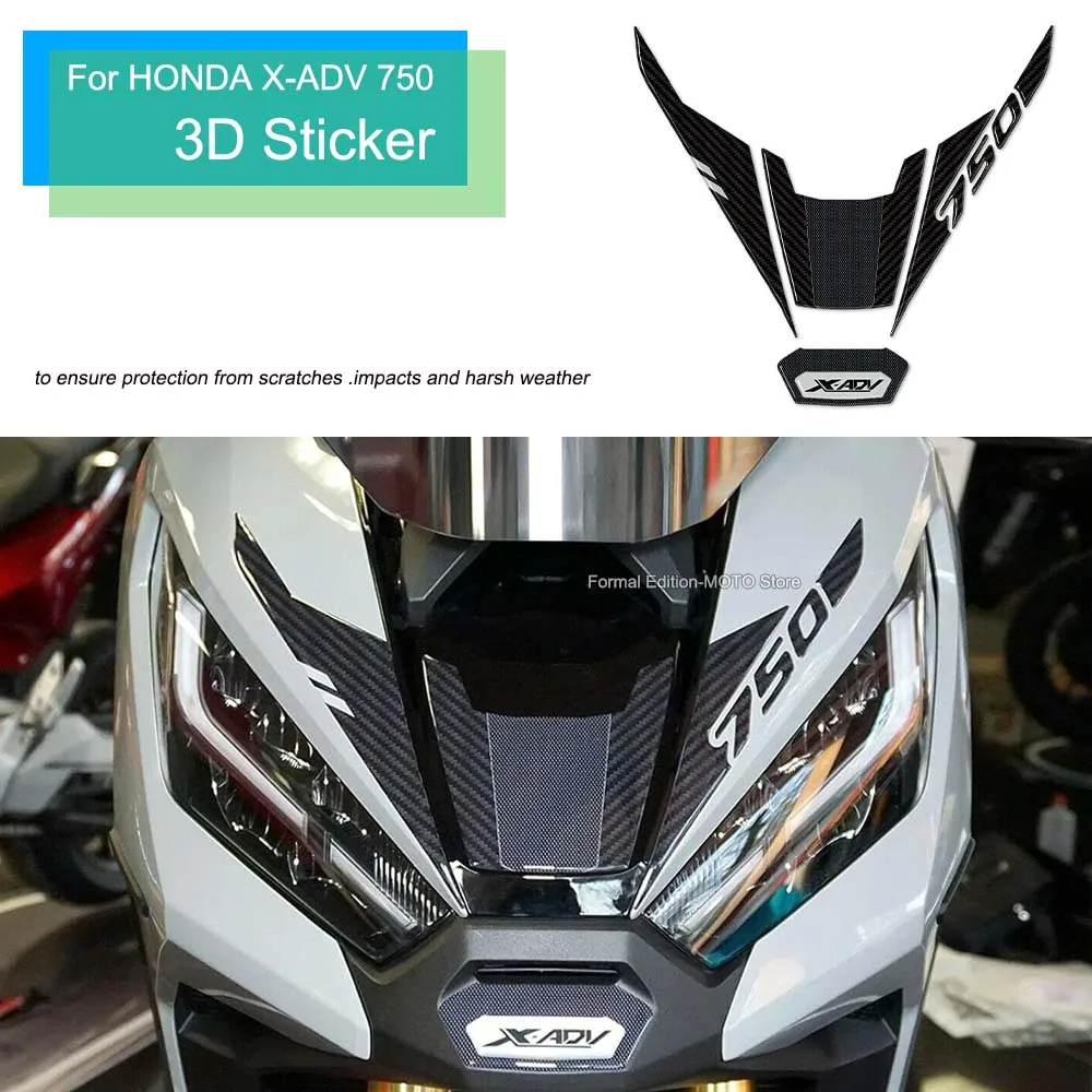 

For HONDA X-ADV 750 2021-2023 Motorcycle 3D Resin Gel Front Fairing Stickers Waterproof Anti Scratch Decal