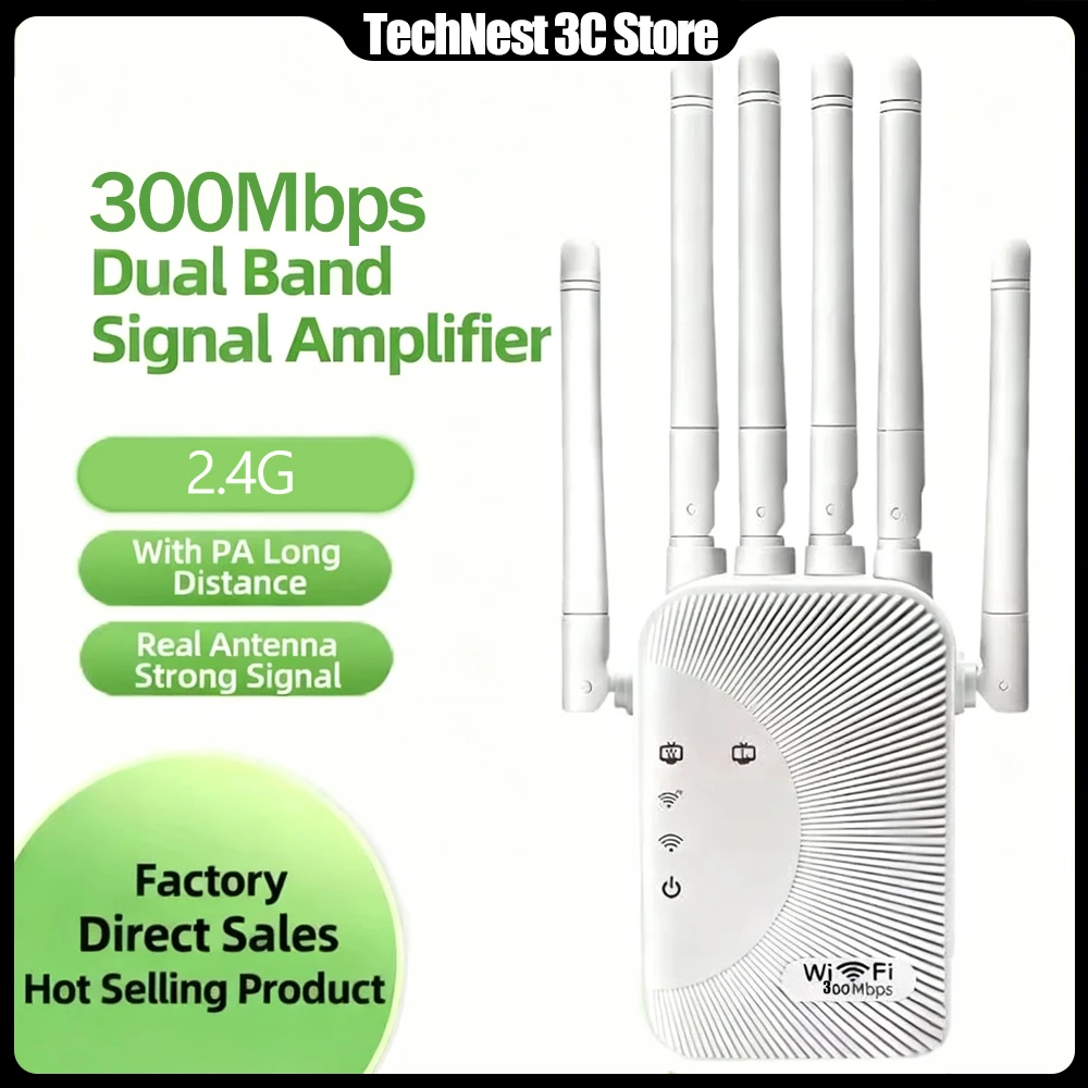 AC300 WiFi Range Extender Dual Band 2.4G Network Expander Range Wireless WiFi Signal Booster 300Mbps Repeater Amplifier Router