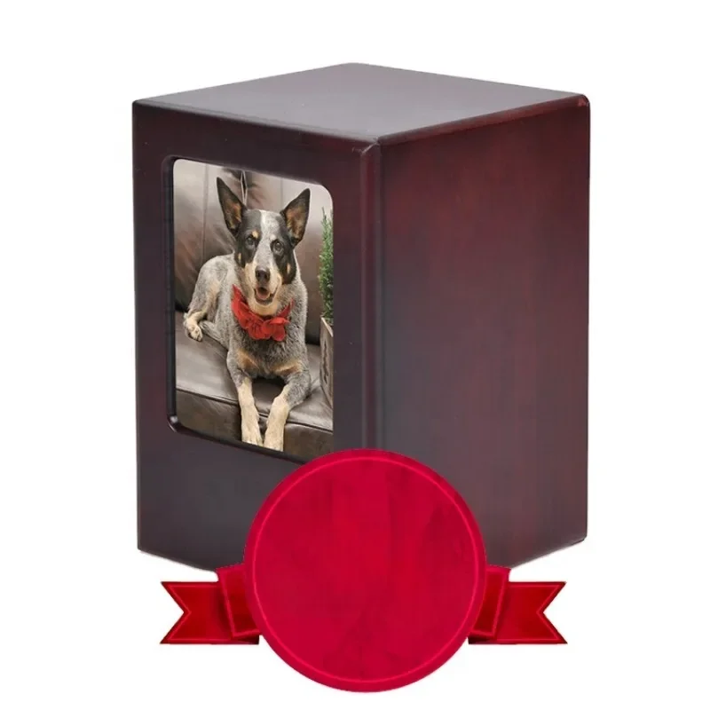 Funeral customized photo pet cremation unique cat urn for ashes