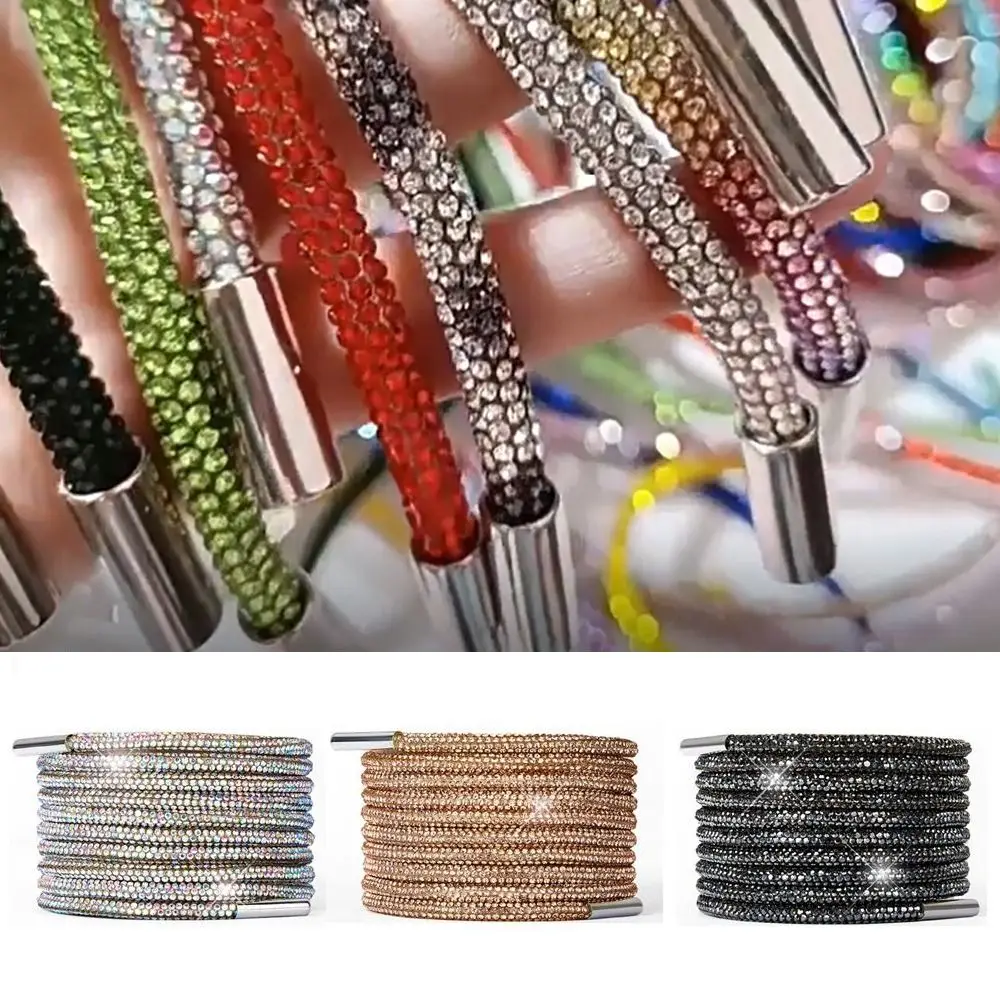 120cm Rhinestone Drawstring For DIY Hoodie Trouser Sweatpant Rope Crystal Shiny Cord Replacement String Rubber Hose Diamond Trim