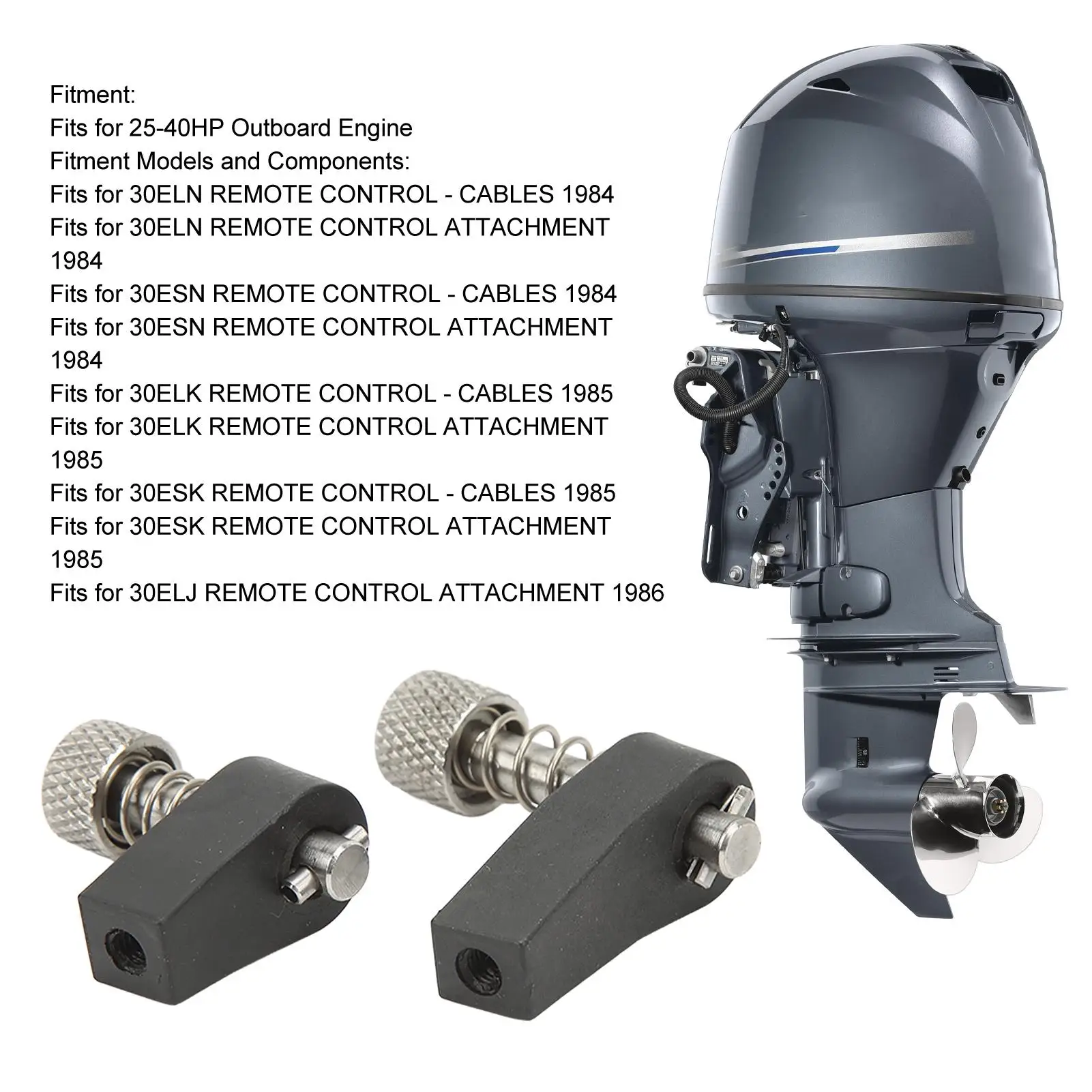 2 Stück Edelstahl-Außenbordmotor-Kabelendsatz 648-48330-50 für 25-4 Außenbordmotor