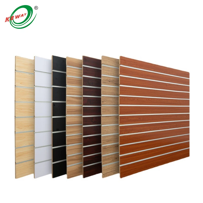 (customized)1220*2440*18mm melamine faced laminated mdf board slatwall panel shop display