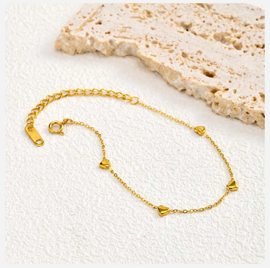 Vnox Minimalistisches 18K Vergoldetes Herzförmiges Kettenarmband für Frauen Rostfreier Stahl Tägliches Wasserdichtes Armband Schmuck – Detail 6